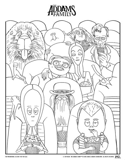 Addams Family Coloring Pages (Free PDF Printables)。